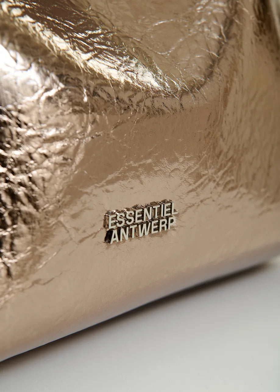 Essentiel Antwerp Gold Glossy Shopper Bag