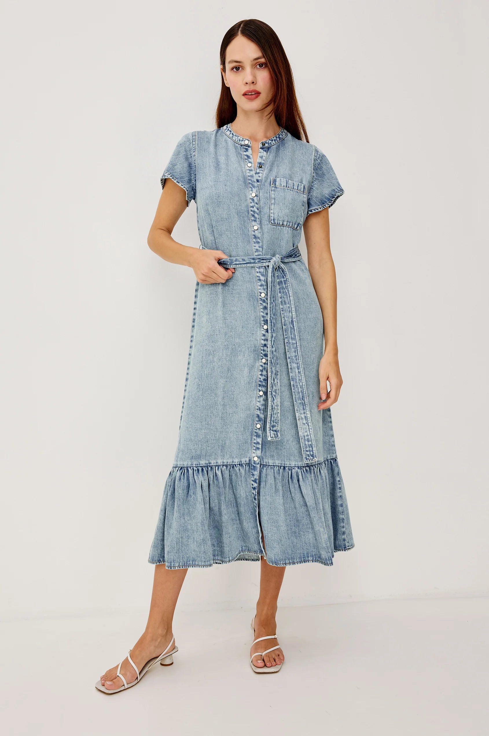Rails Faded Indigo Tencel Denim Shirt Dress
