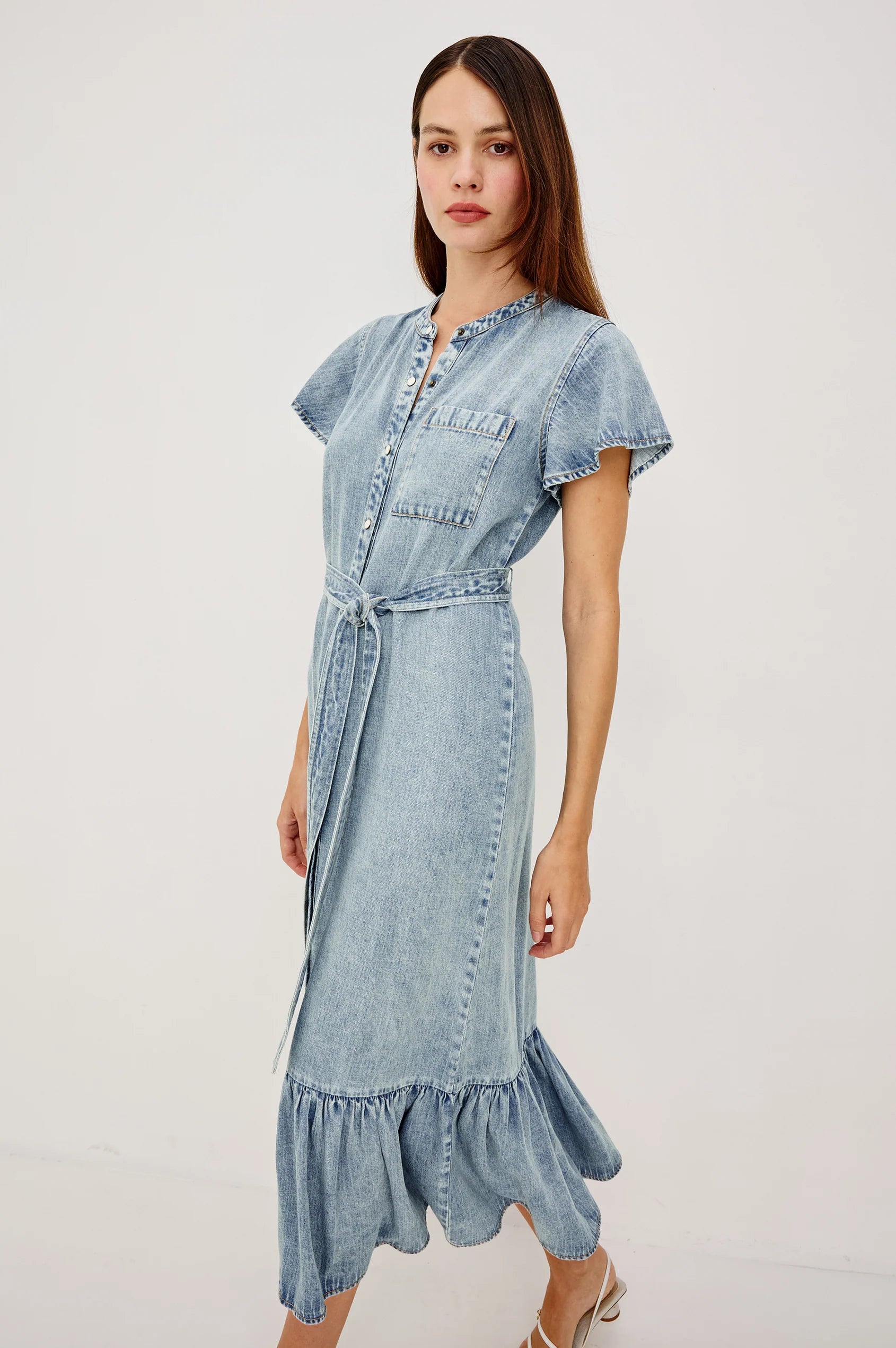 Rails Faded Indigo Tencel Denim Shirt Dress
