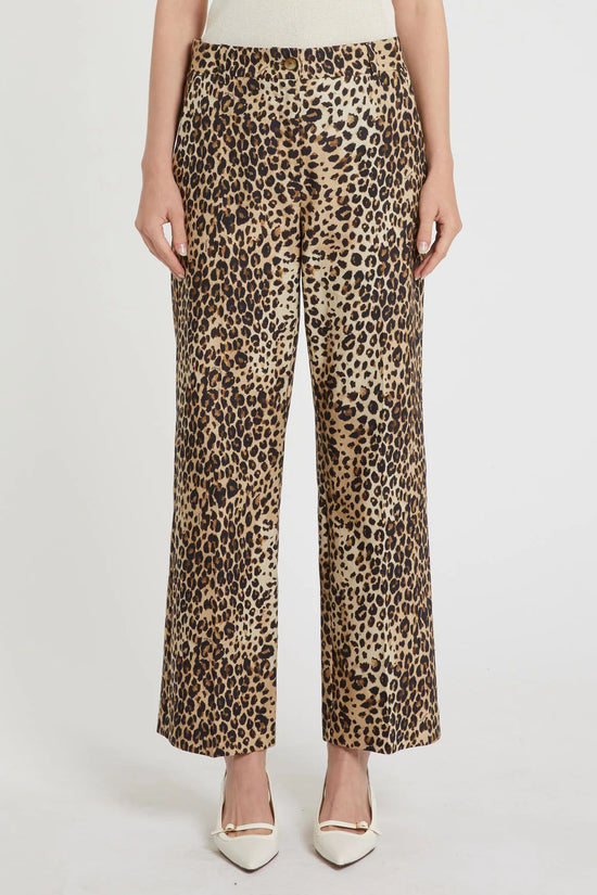 Marella Sport Animal Print Cropped Wide Leg Trousers