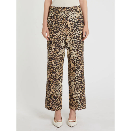 Marella Sport Animal Print Cropped Wide Leg Trousers