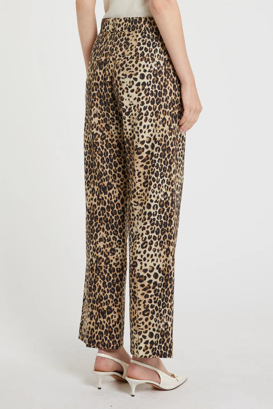 Marella Sport Animal Print Cropped Wide Leg Trousers
