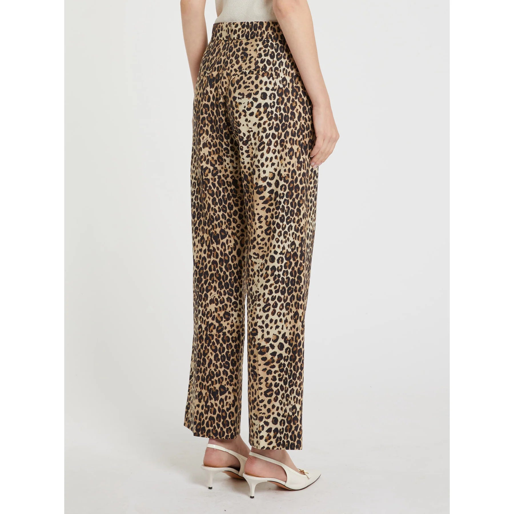 Marella Sport Animal Print Cropped Wide Leg Trousers