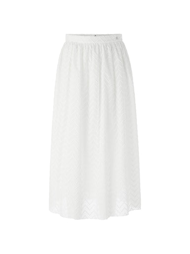 Marc Cain White Full Midi Cotton Skirt