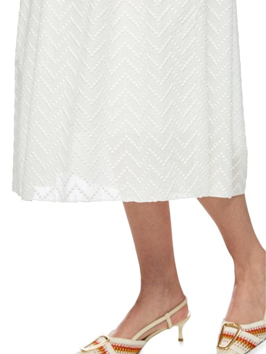 Marc Cain White Full Midi Cotton Skirt