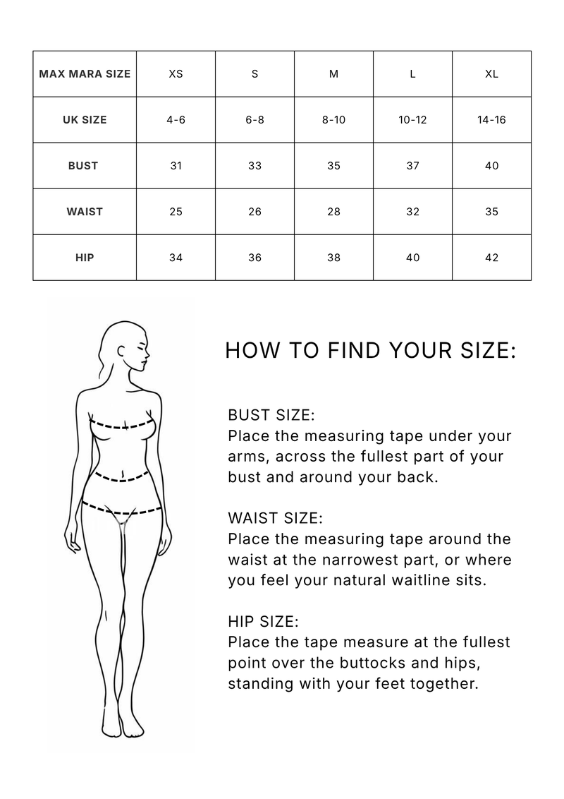 Max Mara sizing guide