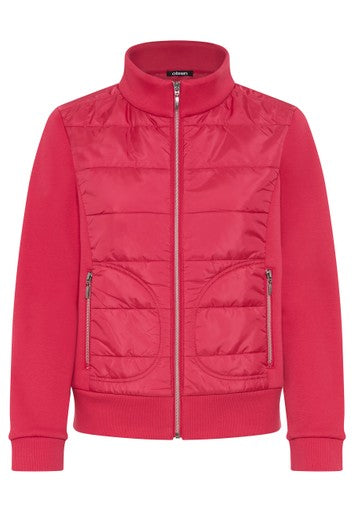 Olsen Berry Padded Jersey Jacket with High Collar, Zip Fastening & Pockets