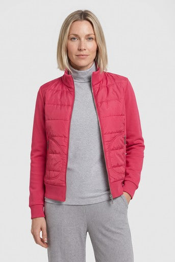 Olsen Berry Padded Jersey Jacket with High Collar, Zip Fastening & Pockets