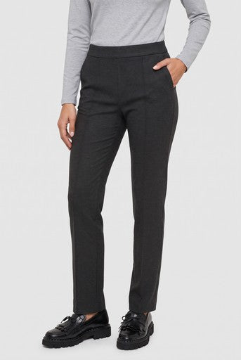 Olsen Anthracite Straight Leg Trousers with Elasticated Waistband & Pockets