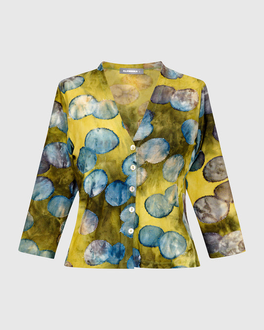 Alembika Green/Blue Viscose‑Blend Cardigan