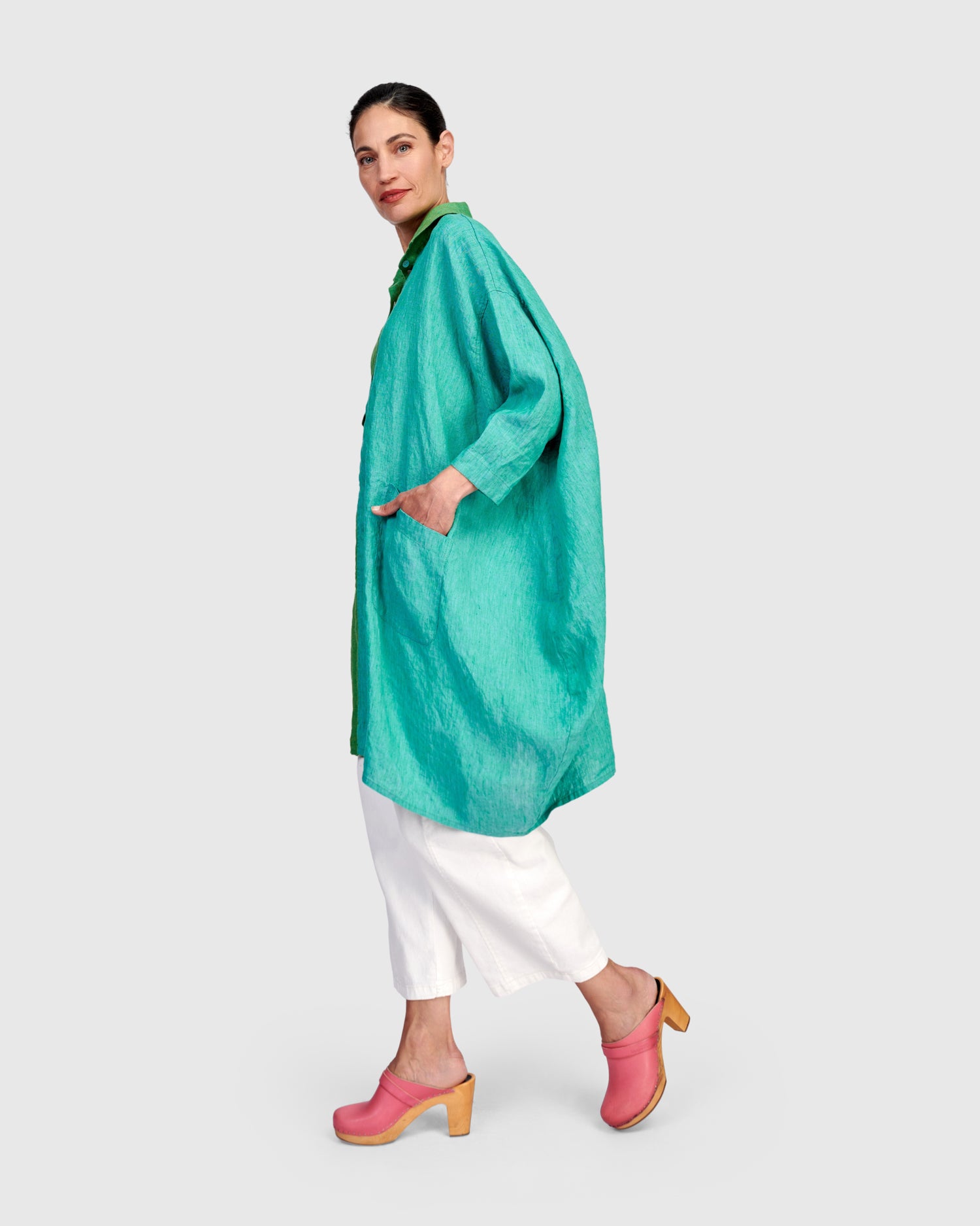 Alembika Multi‑Coloured Block Oversized Linen Tunic