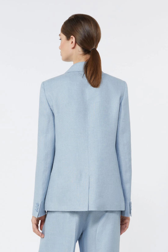 Max Mara Weekend Light Blue Linen canvas blazer