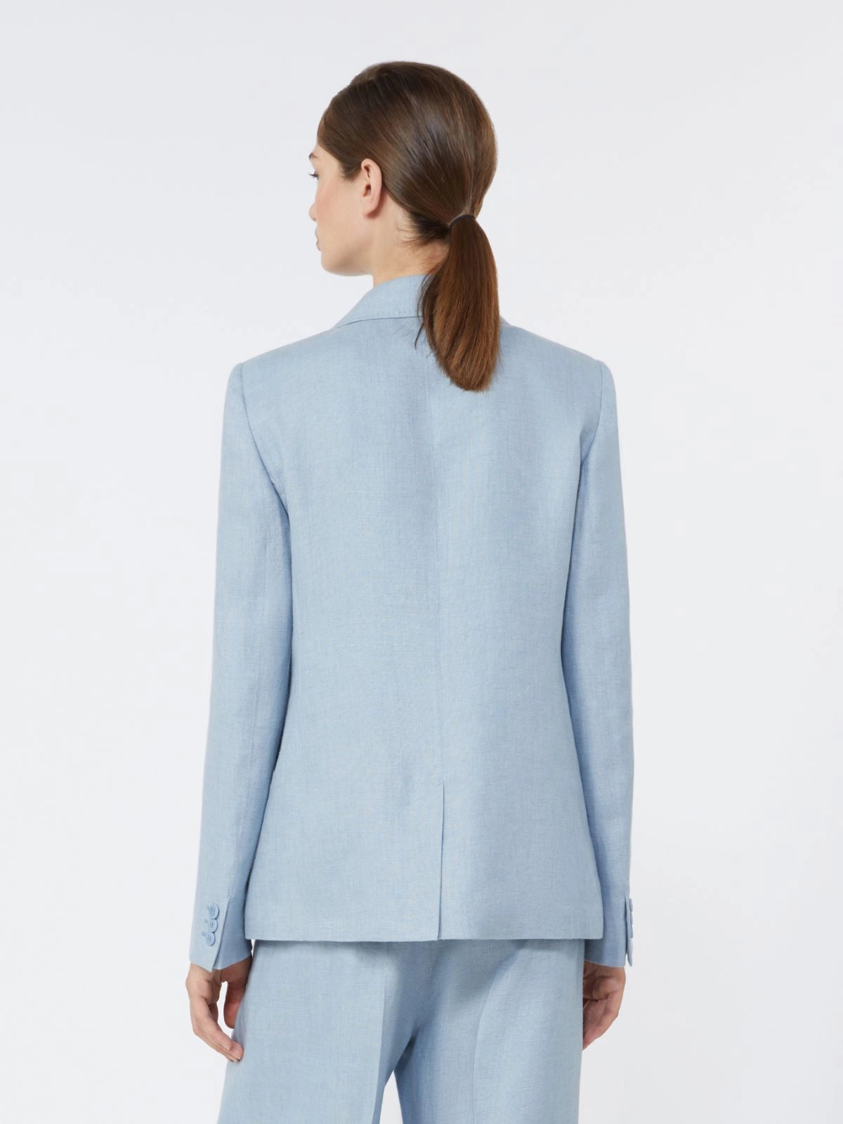 Max Mara Weekend Light Blue Linen canvas blazer