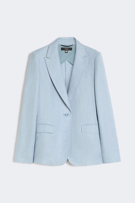 Max Mara Weekend Light Blue Linen canvas blazer