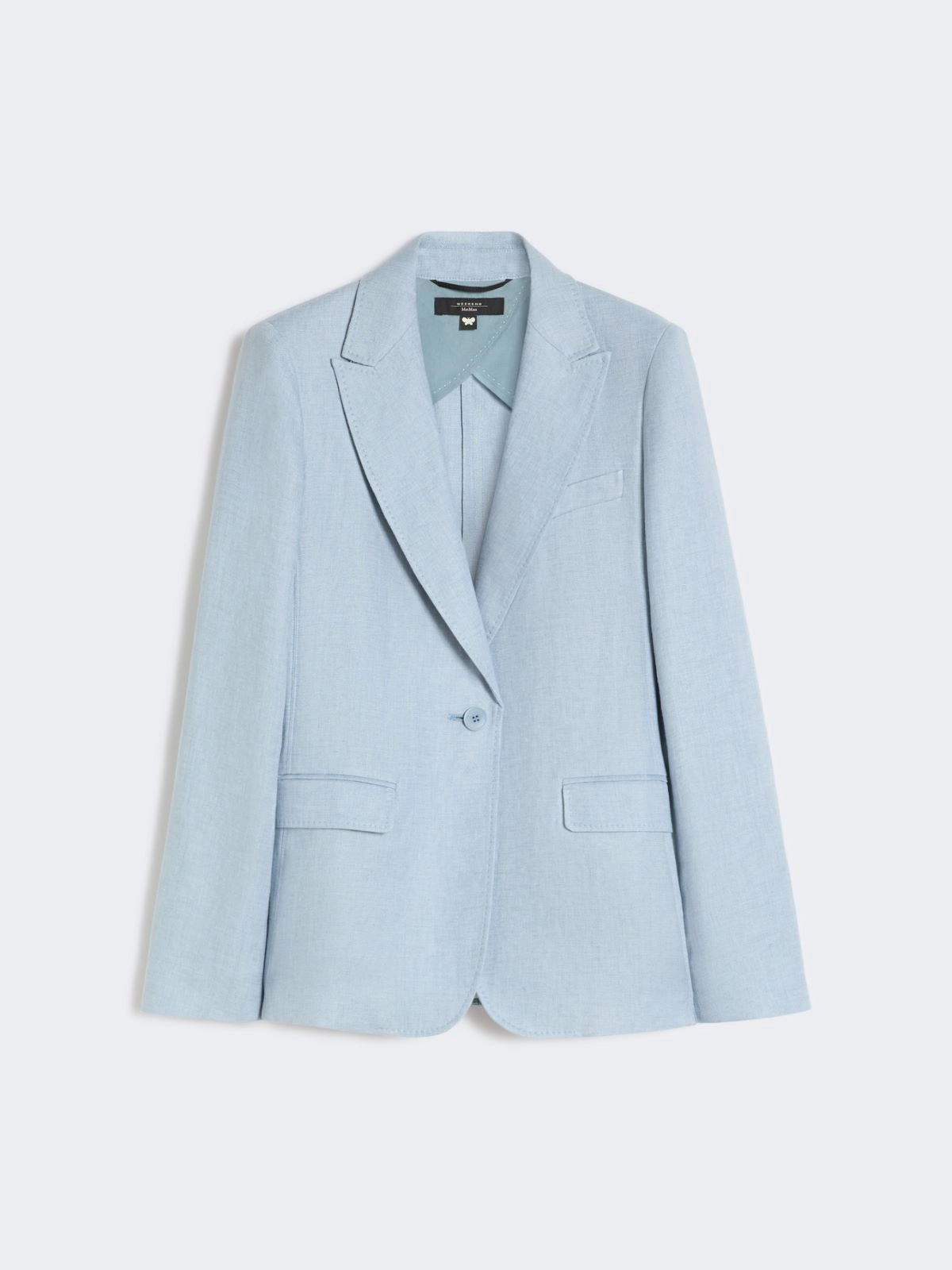 Max Mara Weekend Light Blue Linen canvas blazer