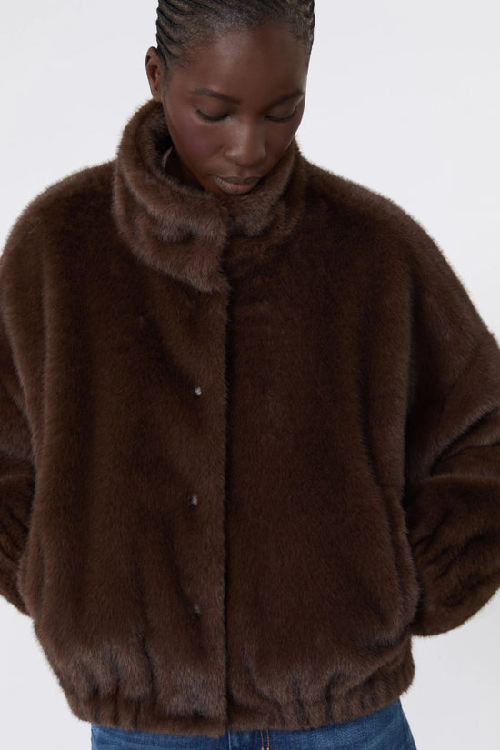 Max Mara Weekend Brown Faux Fur Short Jacket
