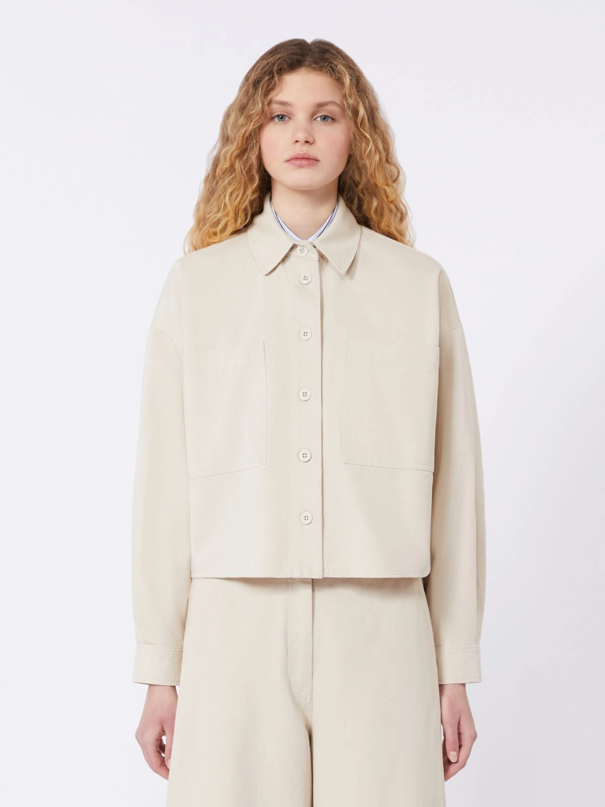 Max Mara Weekend Sand Cotton Drill Shirt Jacket