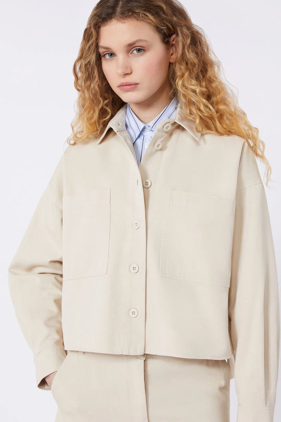 Max Mara Weekend Sand Cotton Drill Shirt Jacket