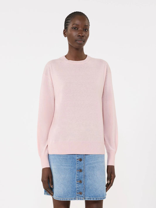 Max Mara Weekend Pink Wool and Cashmere Crew Neck Sweater