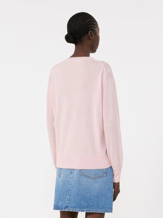 Max Mara Weekend Pink Wool and Cashmere Crew Neck Sweater