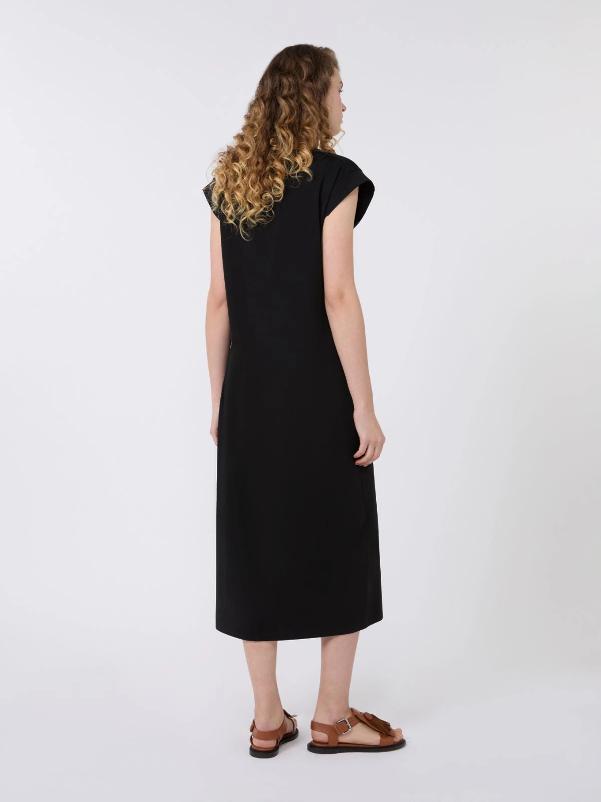 Max Mara Weekend Black Milano Jersey V neck Dress