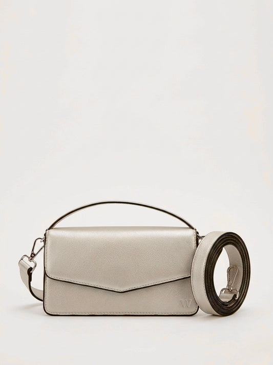 Oakwood Silver Mini Nappa Leather Bag