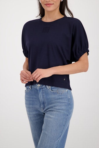 Monari Marine Blue Embossed Emblem Sweatshirt